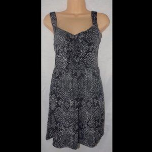 LIKE NEW Black Print Jr Medium Stretchy Sleeveless Mini Sun Dress